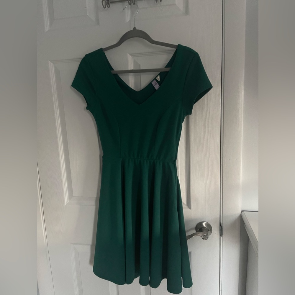 emerald green mini dress